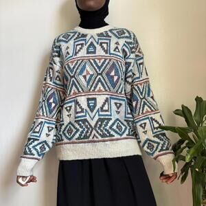 Vintage boho knit sweater size L‎